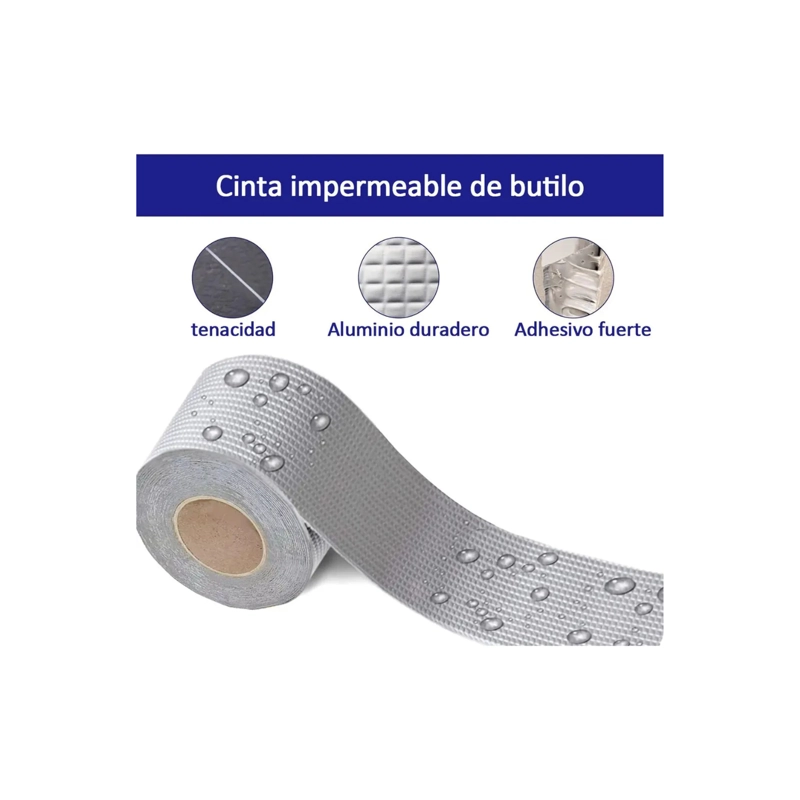 CINTA DE BUTILO IMPERMEABLE TAPA GOTERAS Y GRIETAS 5CM - 4