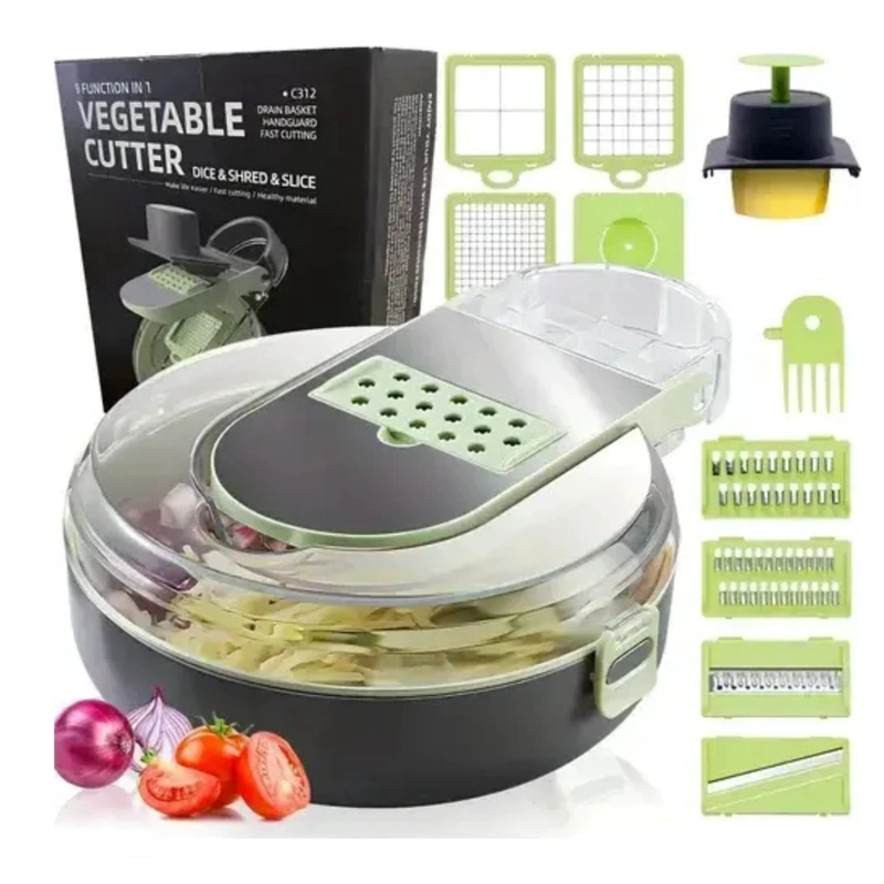 CORTADOR DE VERDURAS MULTIFUNCIONAL 9 EN 1 PICADOR MANDOLINA - 1
