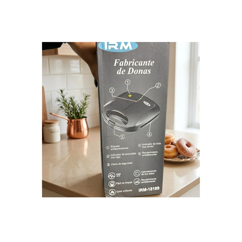MAQUINA PARA HACER DONAS 6 CAVIDADES 750W ELE CTRICA IRM - 3