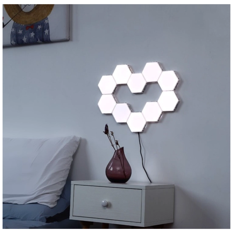 LAMPARA DE PARED LED HEXAGONALES INALAMBRICAS PACKX3 CON CONTROL REMOTO - 4
