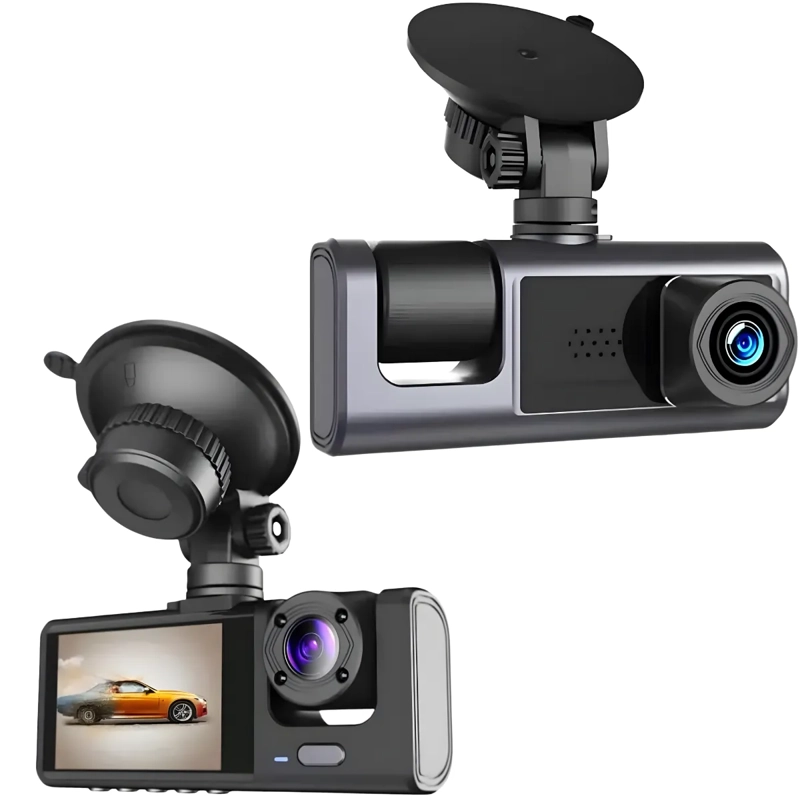 CAMARA PARA AUTO 3 EN 1 FRONTAL TRASERA Y DENTRO 1080P HD - DOBLE VISION, MAXIMA PROTECCION - 3