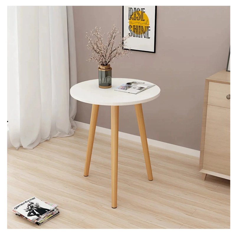 MESA AUXILIAR CENTRO Y ESQUINA REDONDA TIPO NORDICA 40X55CM - BLANCO - 1