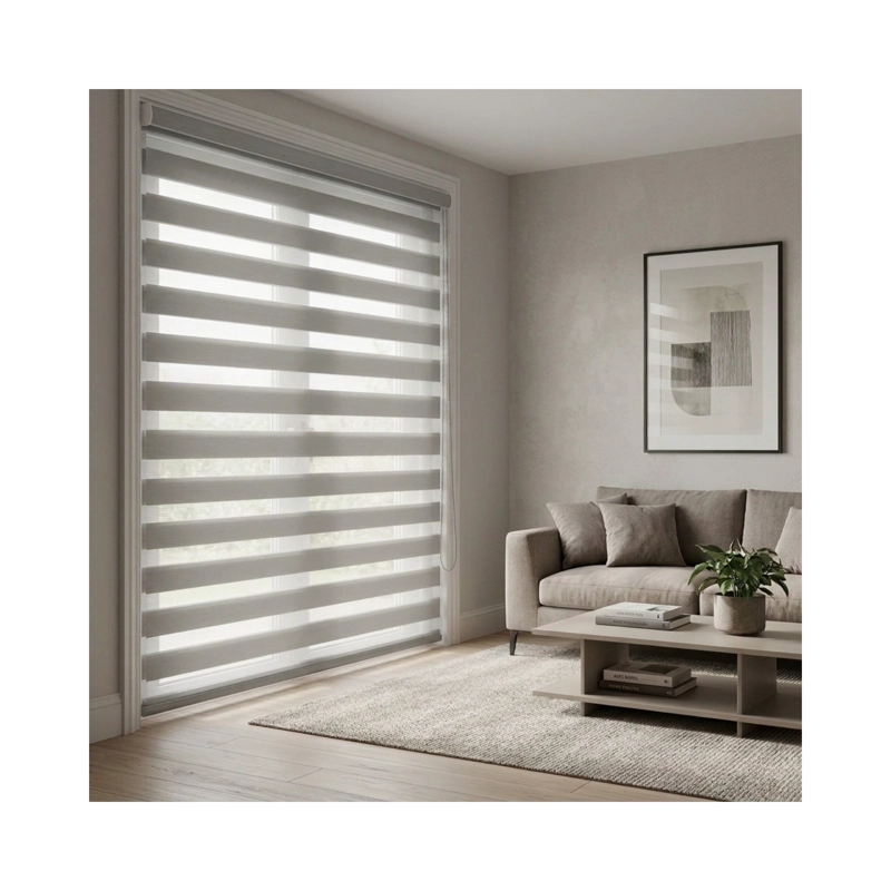 CORTINA ENROLLABLE ZEBRA PREMIUM - 100X200 CM GRIS - 1
