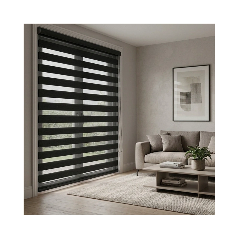 CORTINA ENROLLABLE ZEBRA PREMIUM - 100X200 CM NEGRO - 1