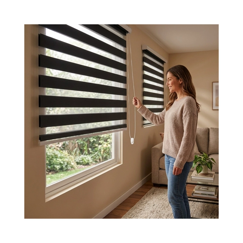 CORTINA ENROLLABLE ZEBRA PREMIUM - 100X200 CM NEGRO - 2