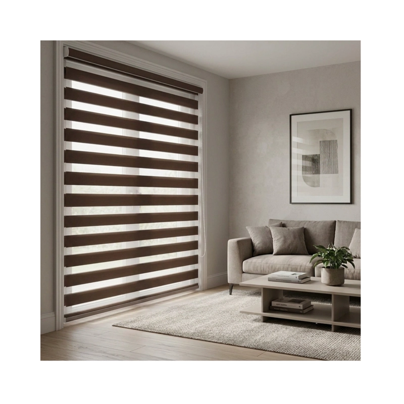 CORTINA ENROLLABLE ZEBRA PREMIUM - 100X200 CM CAFE - 2