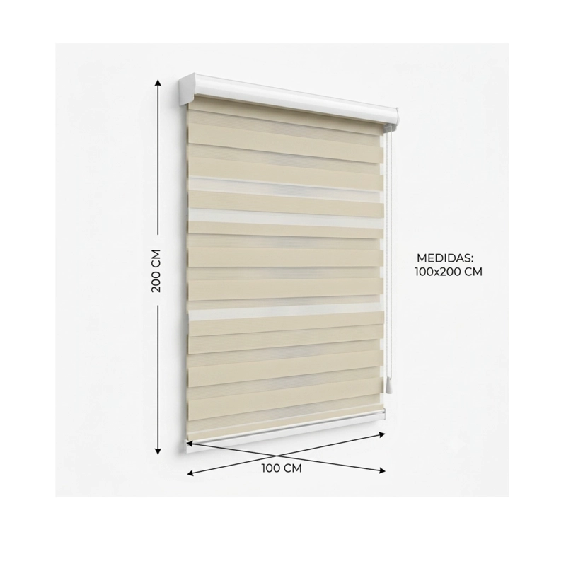 CORTINA ENROLLABLE ZEBRA PREMIUM - 100X200 CM BEIGE - 3