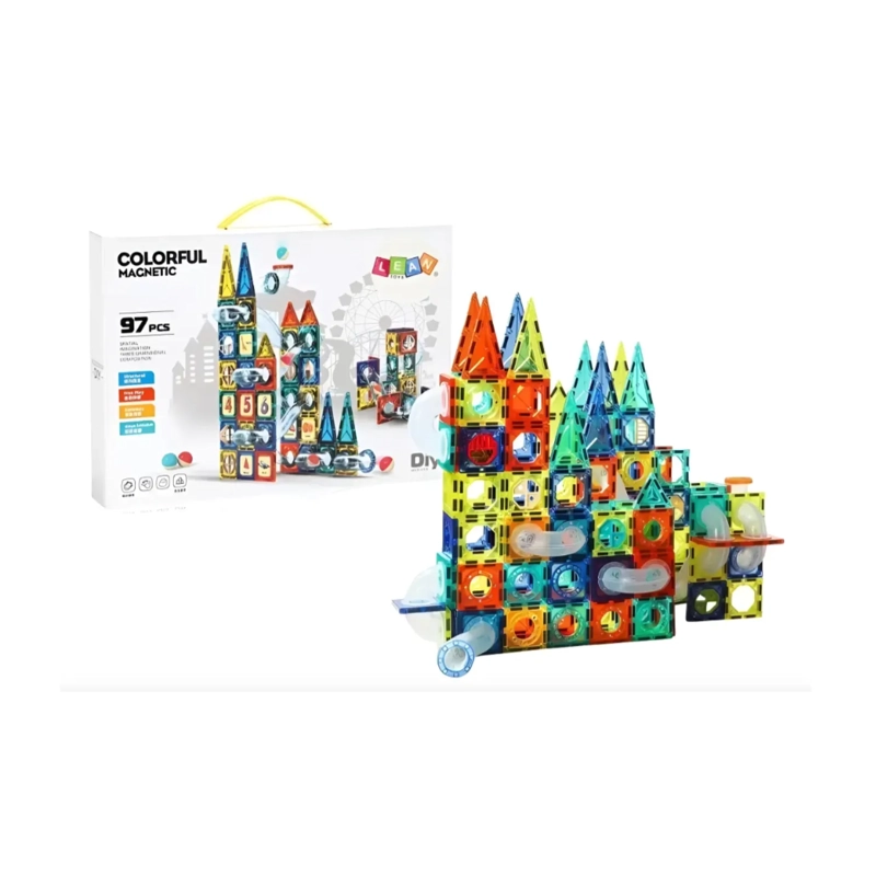 SET DE BLOQUES MAGNE TICOS 97 PIEZAS JUGUETE EDUCATIVO - 1