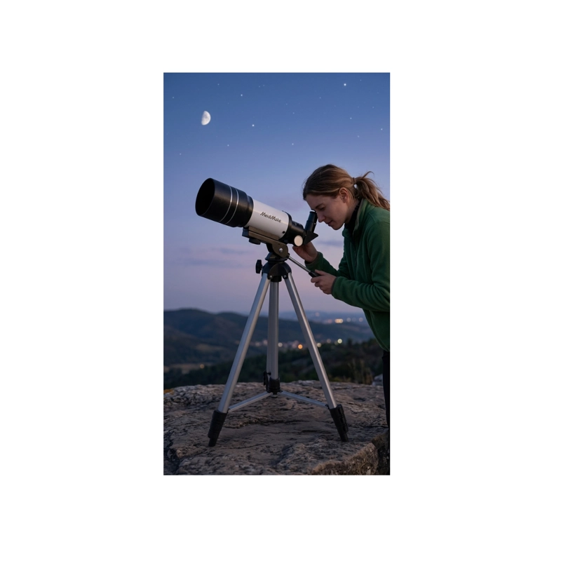 TELESCOPIO ASTRONOMICO AZM70300 TRIPODE ALUMINIO AJUSTABLE - 1