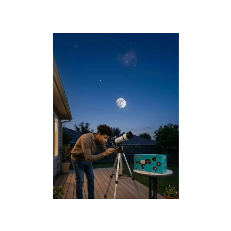 TELESCOPIO ASTRONOMICO AZM70300 TRIPODE ALUMINIO AJUSTABLE - 3