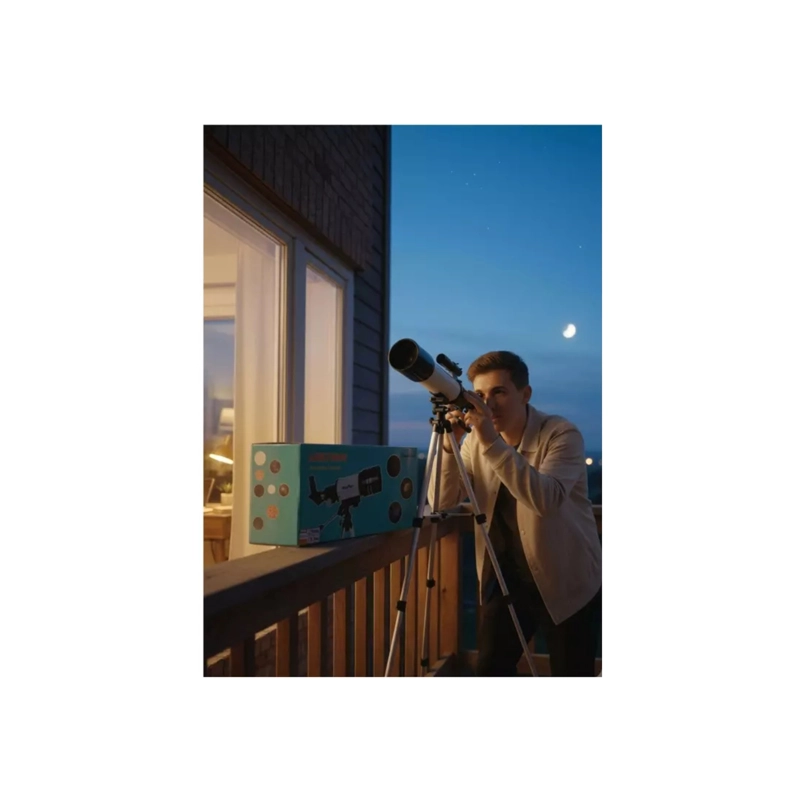 TELESCOPIO ASTRONOMICO AZM70300 TRIPODE ALUMINIO AJUSTABLE - 4