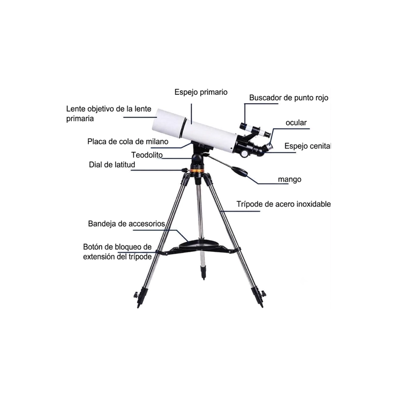 TELESCOPIO PORTATIL DEEP SPACE SERIES + TRIPODE Y OCULARES - 5
