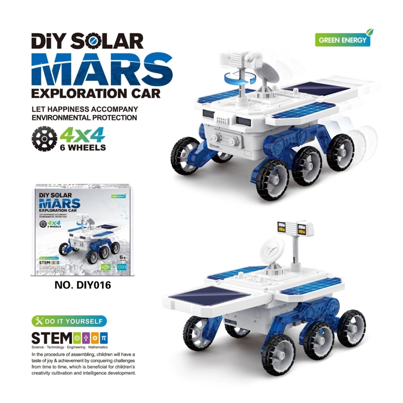 JUGUETE DE CONSTRUCCION CARRO SOLAR Y A BATERIA 4X4 6 RUEDAS - 3