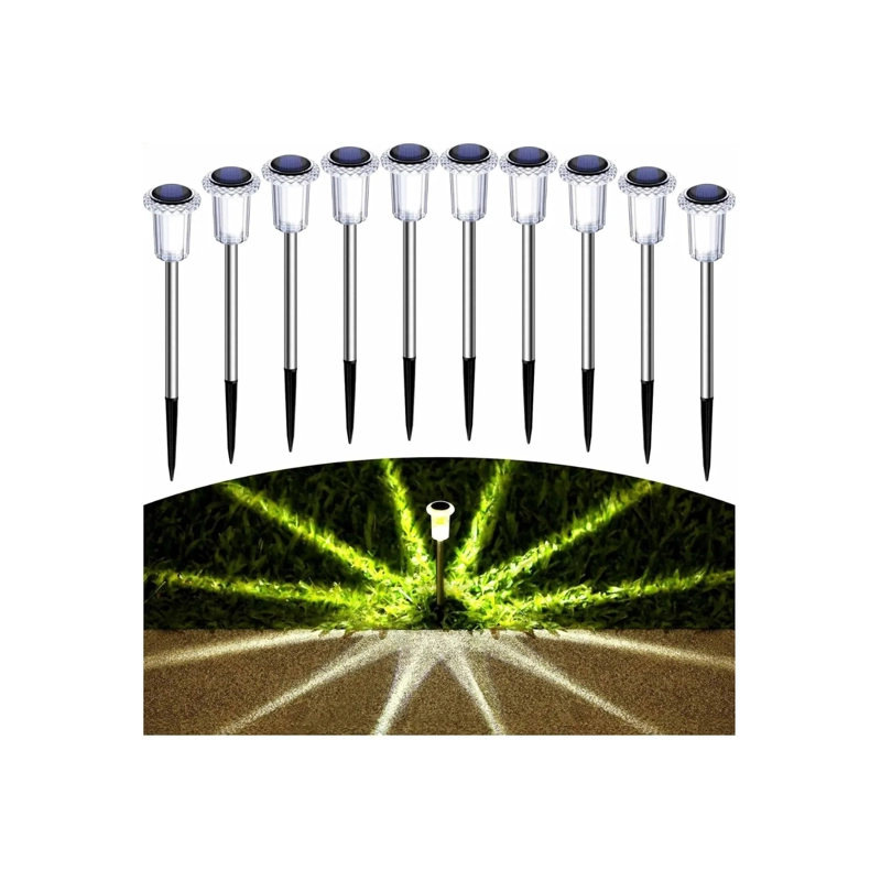 SET 24 FOCOS ESTACAS SOLARES LED EXTERIOR JARDIN TERRAZA 33CM - 4