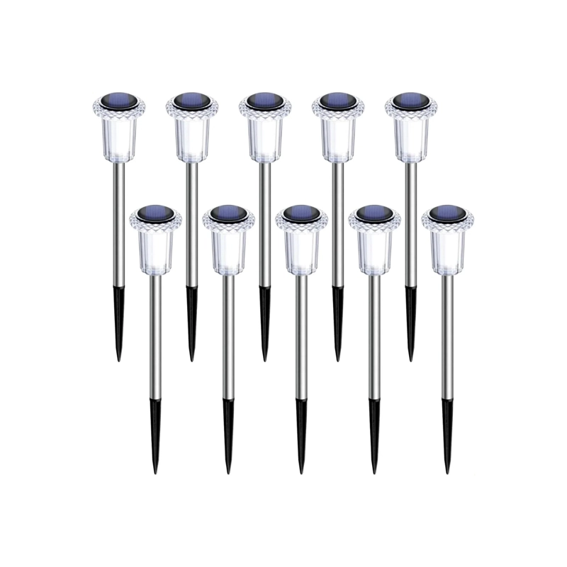 SET 24 FOCOS ESTACAS SOLARES LED EXTERIOR JARDIN TERRAZA 33CM - 6