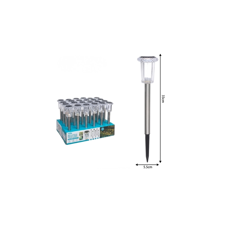 SET 24 FOCOS ESTACAS SOLARES LED EXTERIOR JARDIN TERRAZA 33CM - 7