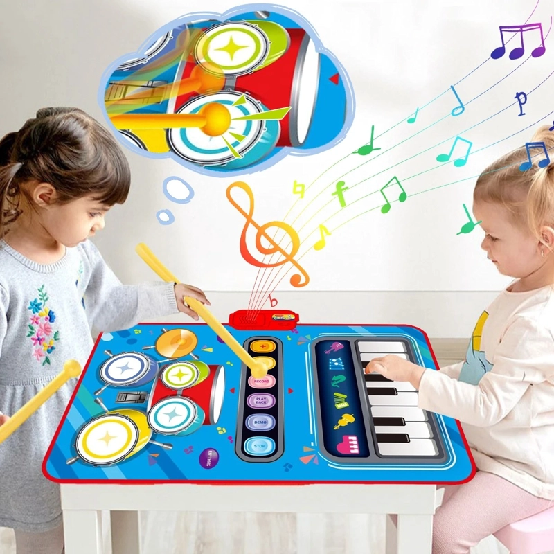 ALFOMBRA MUSICAL 2 EN 1 'JAZZ PLAY MAT' PIANO Y BATERIA - AZUL - 2