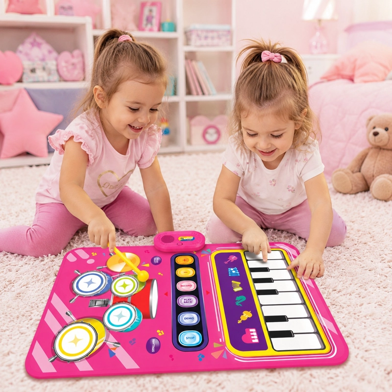 ALFOMBRA MUSICAL 2 EN 1 'JAZZ PLAY MAT' PIANO Y BATERIA - ROSA - 3