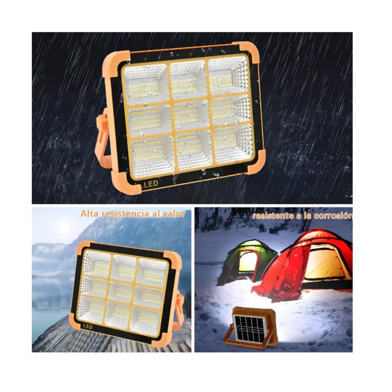REFLECTOR SOLAR LED PORTATIL 1000W RECARGABLE MULTIUSO - NARANJA - 2
