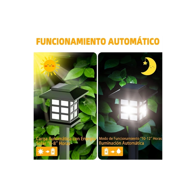 PACK 4 LAMPARAS SOLARES DE JARDIN ESTACA LED EXTERIOR IMPERMEABLE - 2