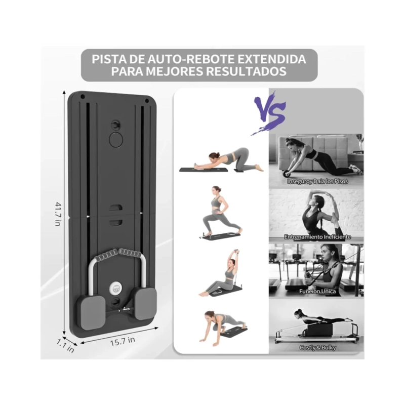 TABLA DE PILATES SET DE PILATES REFORMER MULTIUSOS COLOR NEGRO - 4