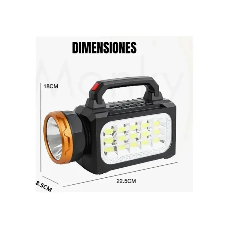 LINTERNA LED RECARGABLE SOLAR PORTATIL  - MULTIUSO CAMPING Y EMERGENCIA - 3