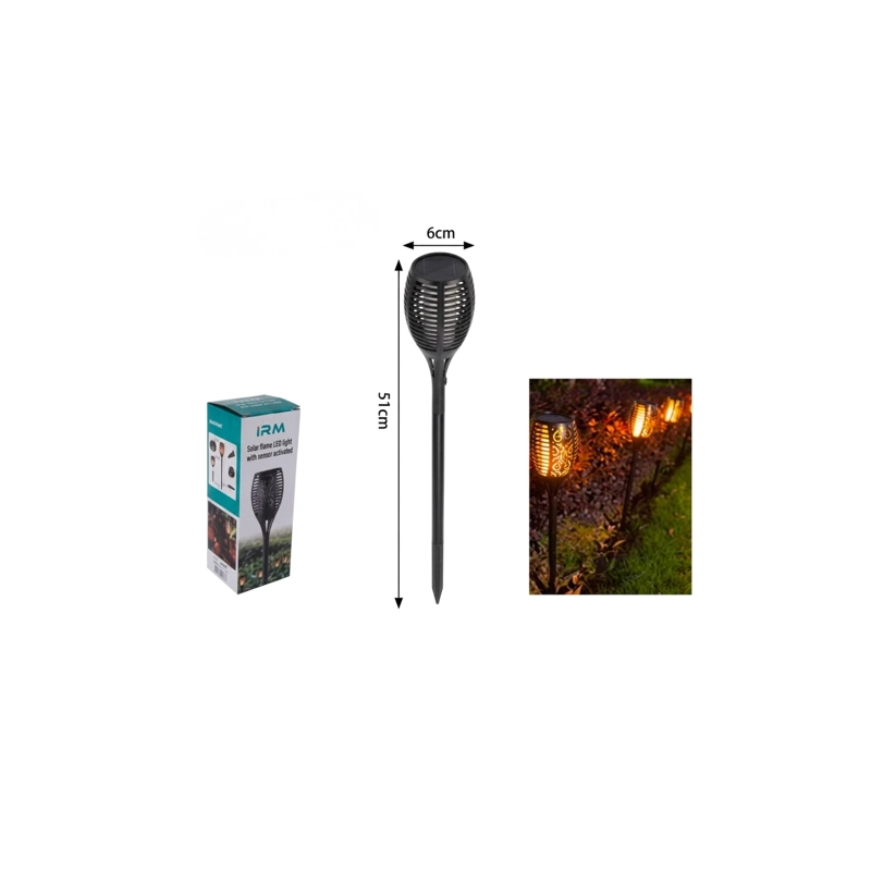 PACK 4 LAMPARAS SOLARES ESTACA JARDIN EFECTO LLAMA IMPERMEABLE LED - 7