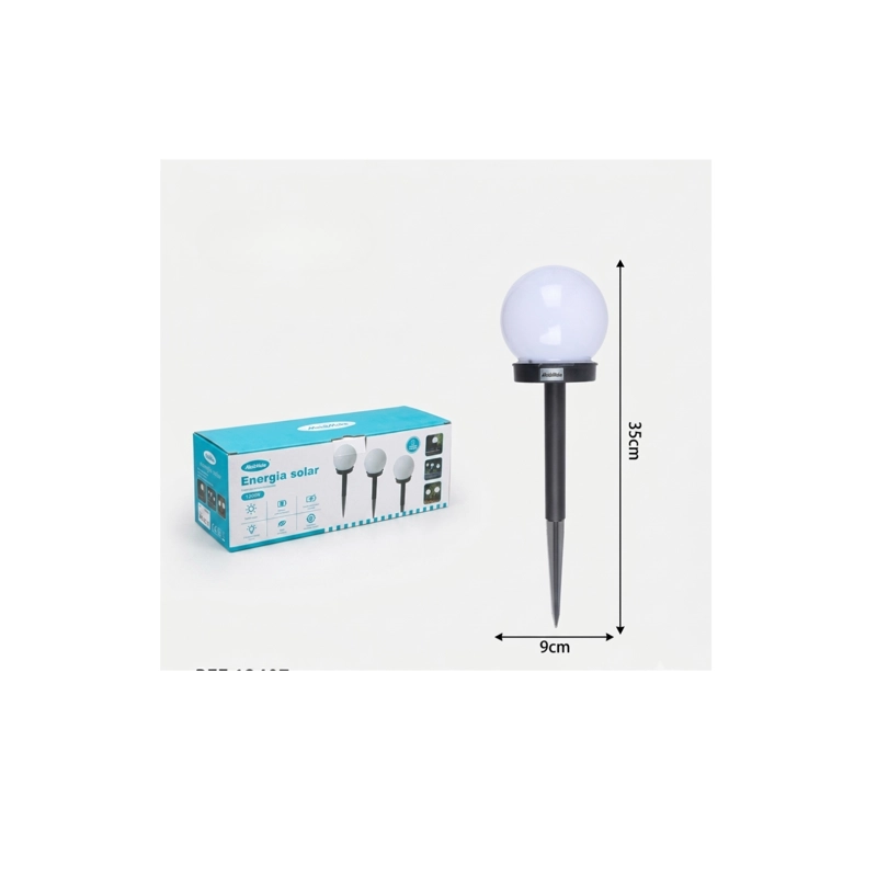 FOCO ESTACA SOLAR LED REDONDO PARA JARDIN 35CM - PACK DE 3 UNIDADES - 5