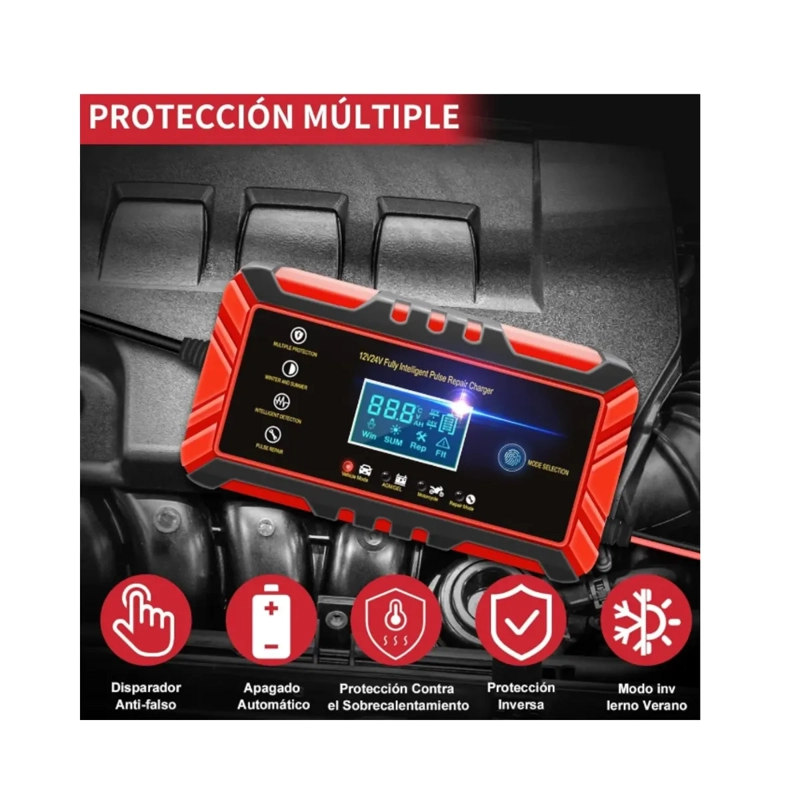 CARGADOR DE BATERIA INTELIGENTE 12V24V REPARACION DE PULSO - 2