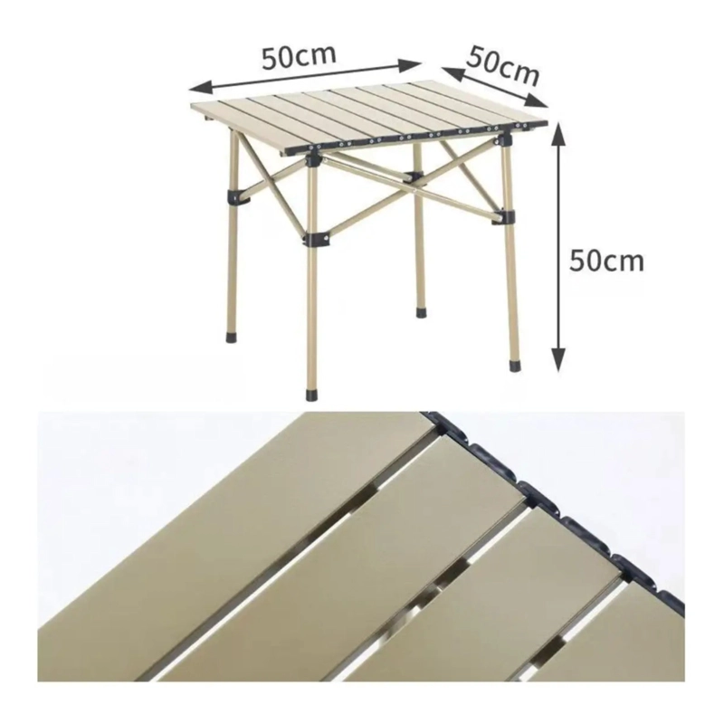 SET DE CAMPING PORTATIL MESA PLEGABLE TIPO ROLLO Y 2 SILLAS - 5