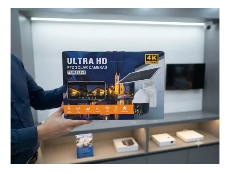CAMARA DE SEGURIDAD SOLAR WIFI 4G ULTRA HD CON TRIPLE LENTE - 2