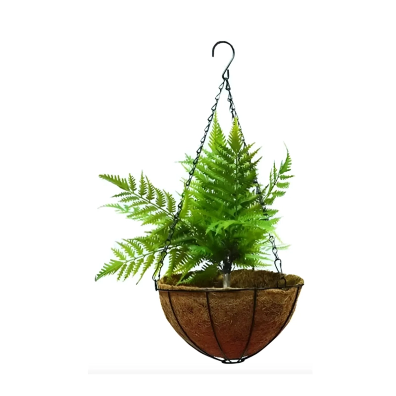 MACETERO PARA PLANTAS COLGANTE DE FIBRA COCO ALAMBRE ACERO - 2
