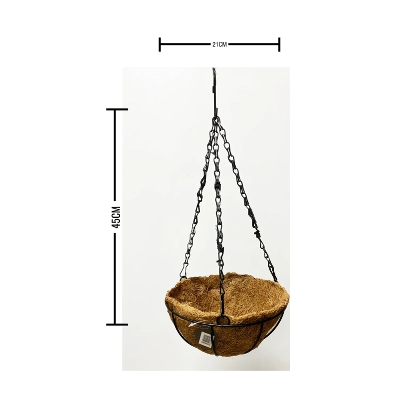MACETERO PARA PLANTAS COLGANTE DE FIBRA COCO ALAMBRE ACERO - 5