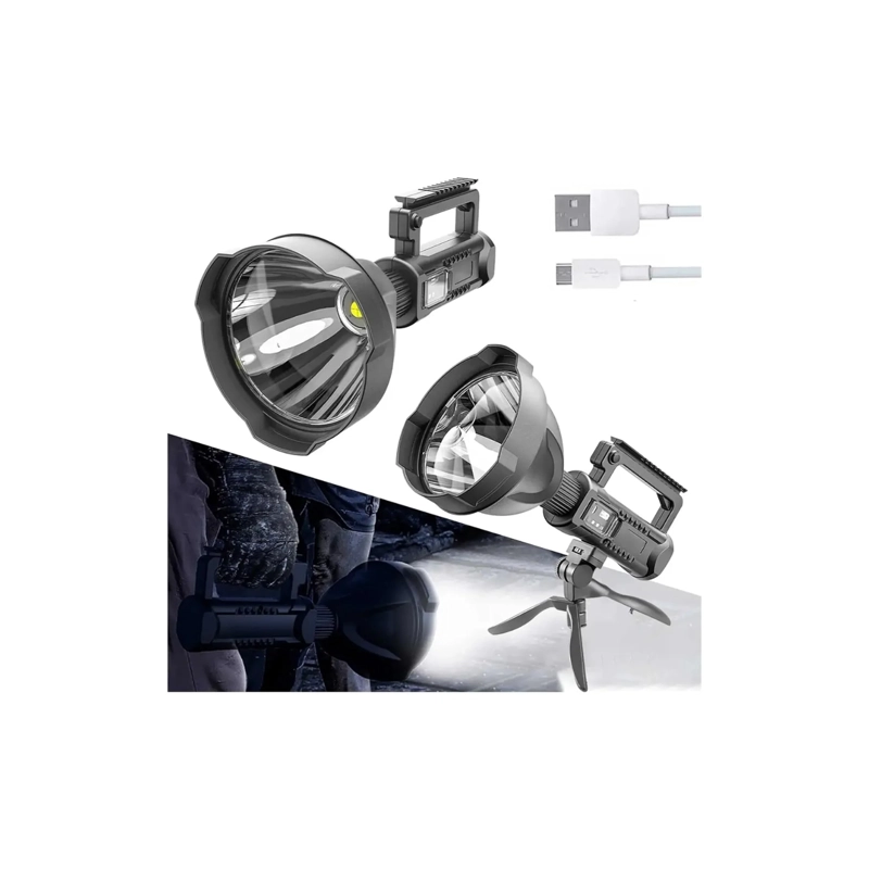 LINTERNA LED RECARGABLE ALTA POTENCIA P70 FOCO REFLECTOR MULTIFUNCION - 2