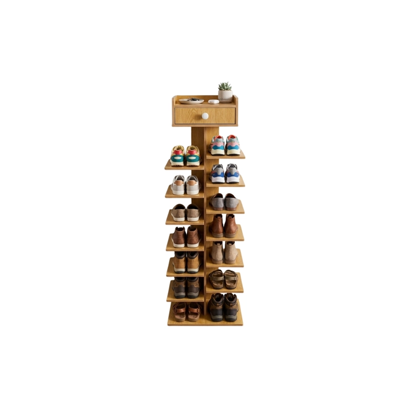 ZAPATERO ORGANIZADOR ESTANTE ZAPATOS 14 PCS HALL ARMARIO COLOR CAFE - 5