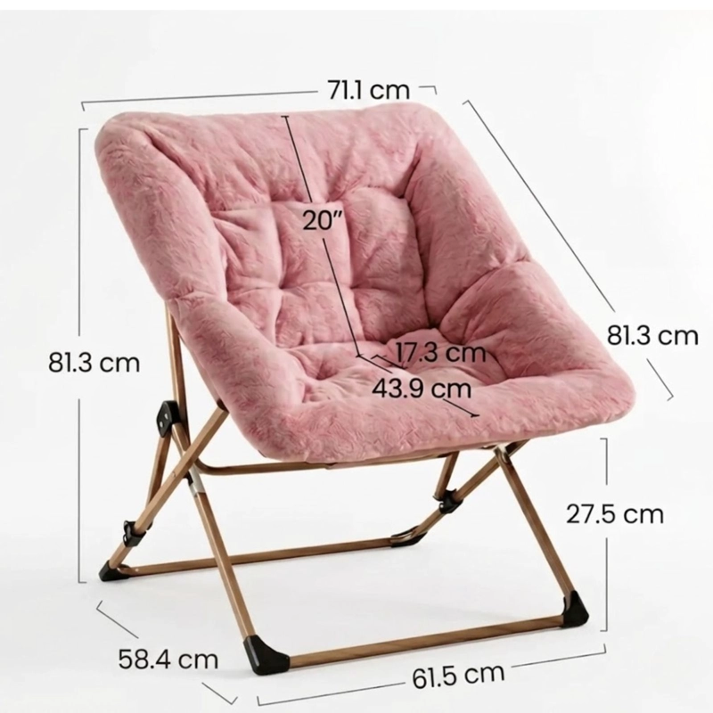 SILLA PLEGABLE PLATILLO ACOLCHADA LIVING DORMITORIO CUADRADA - ROSA - 2