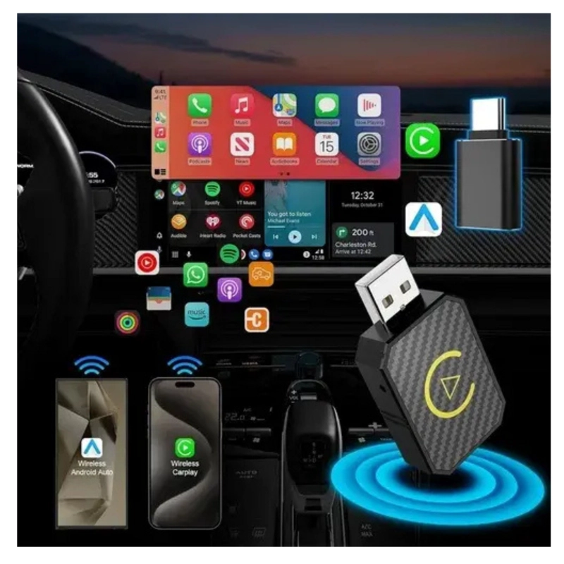 ADAPTADOR INALAMBRICO CARPLAY & ANDROID AUTO PARA AUTO - 3