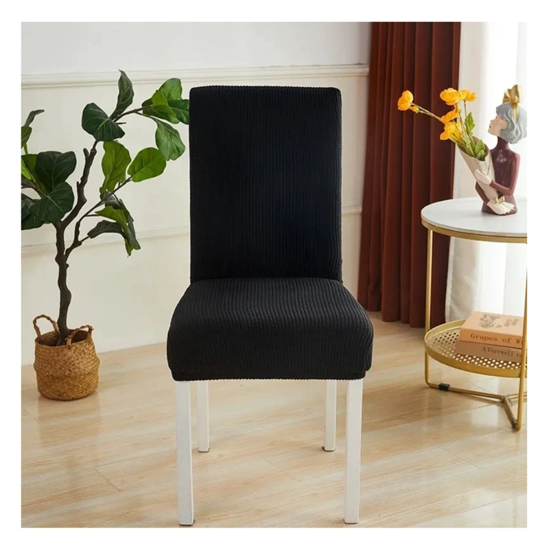 PACK X4 DE FUNDAS PARA SILLA ELASTICA AJUSTABLE TEXTURIZADA - NEGRO - 2