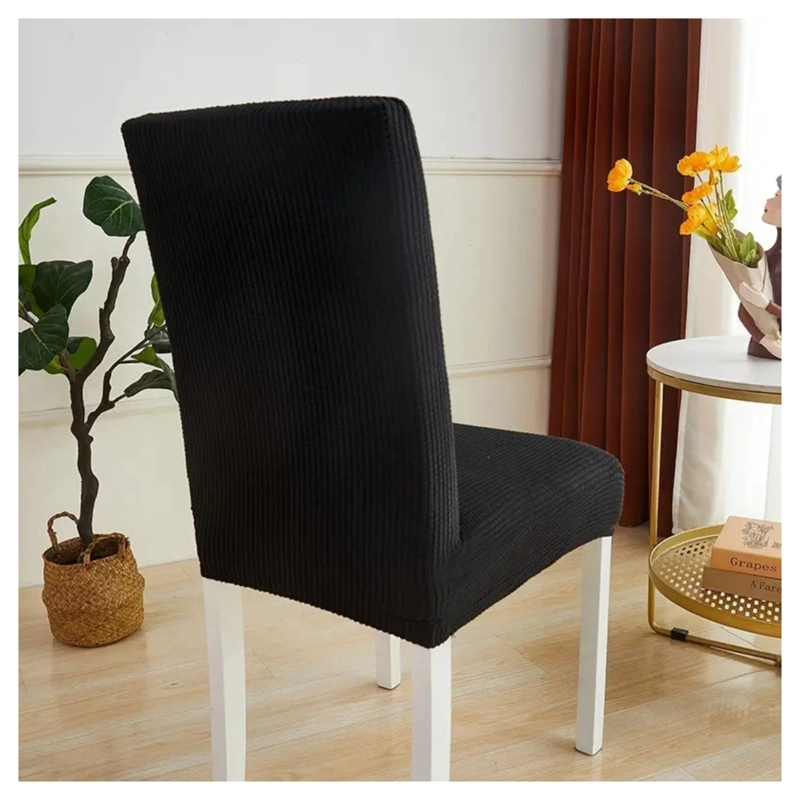PACK X4 DE FUNDAS PARA SILLA ELASTICA AJUSTABLE TEXTURIZADA - NEGRO - 3