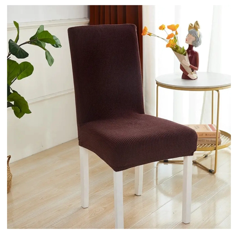 PACK X4 DE FUNDAS PARA SILLA ELASTICA AJUSTABLE TEXTURIZADA - CAFE - 2