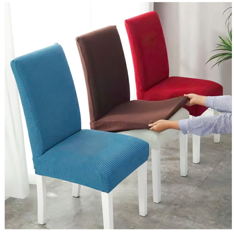 PACK X4 DE FUNDAS PARA SILLA ELASTICA AJUSTABLE TEXTURIZADA - CAFE - 3
