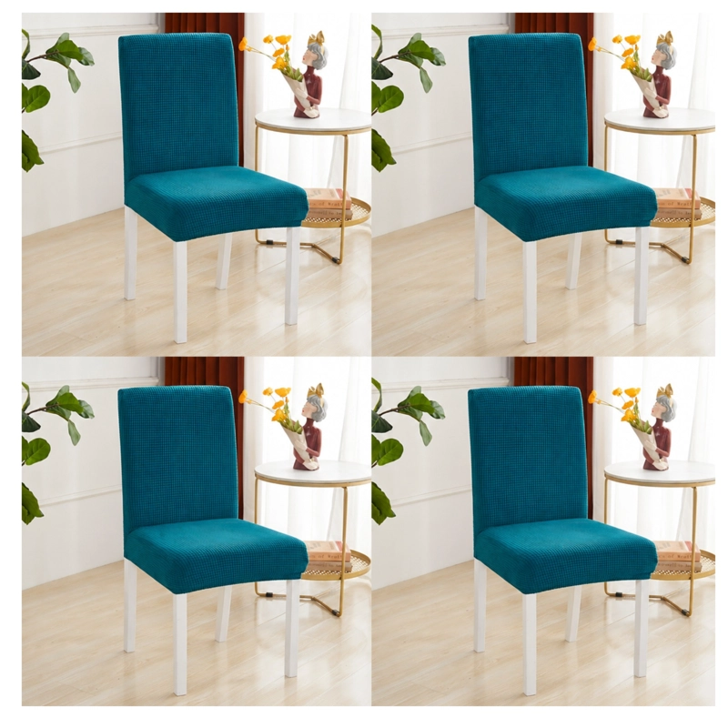PACK X4 DE FUNDAS PARA SILLA ELASTICA AJUSTABLE TEXTURIZADA - AZUL - 1