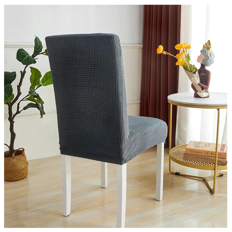 PACK X4 DE FUNDAS PARA SILLA ELASTICA AJUSTABLE TEXTURIZADA - GRIS - 4