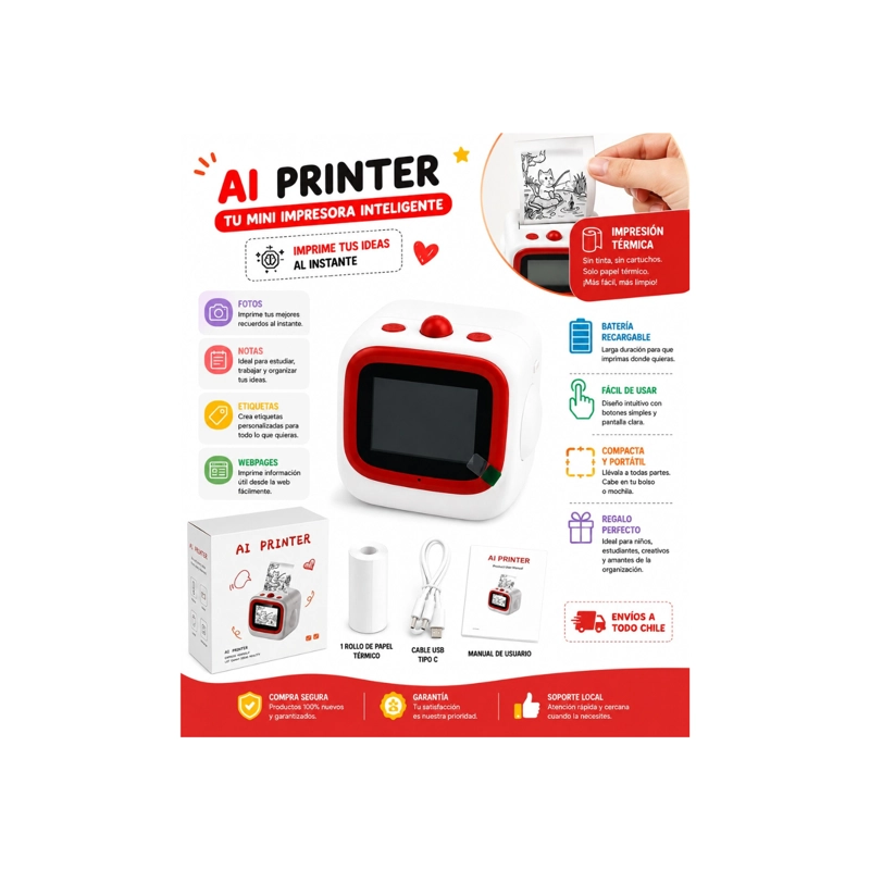 MINI CAMARA E IMPRESORA TE RMICA INSTANTANEA INFANTIL - 2