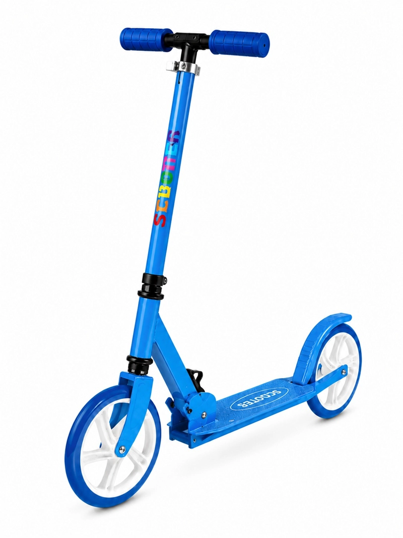 SCOOTER INFANTIL AJUSTABLE Y PLEGABLE RUEDAS GRANDES DE PU - AZUL - 1