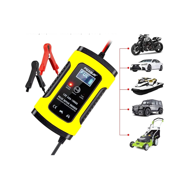 CARGADOR AUTO INTELIGENTE BATERIA 12V DE AUTO PORTATIL - 5