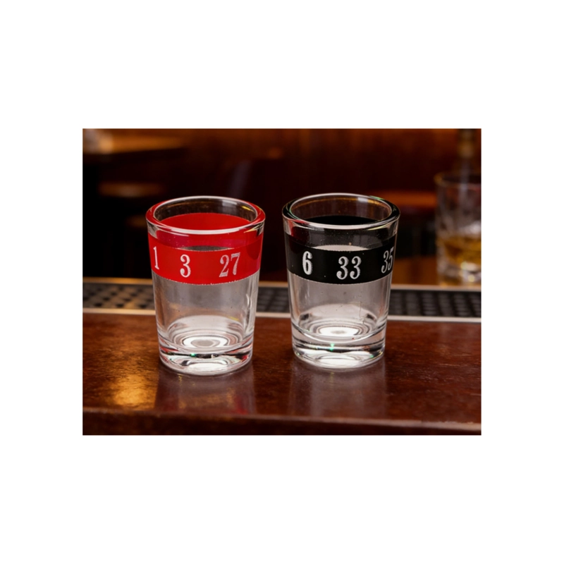 JUEGO DE MESA RULETA DE SHOTS CON 16 VASOS DE VIDRIO - 3