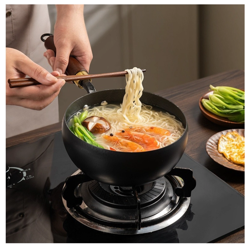 SARTE N WOK DE HIERRO FUNDIDO 28CM CON TAPA DE MADERA - 2