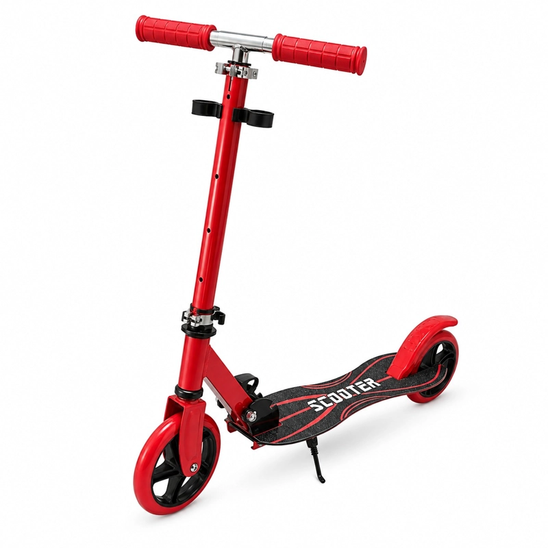 SCOOTER INFANTIL AJUSTABLE Y PLEGABLE RUEDAS GRANDES DE PU - ROJO - 1