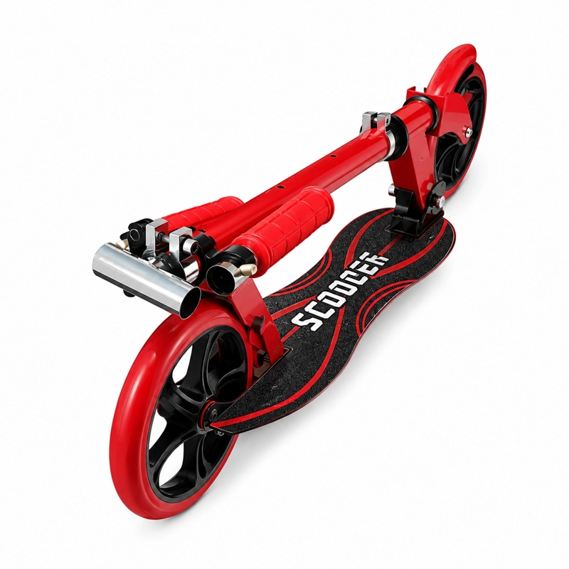 SCOOTER INFANTIL AJUSTABLE Y PLEGABLE RUEDAS GRANDES DE PU - ROJO - 4